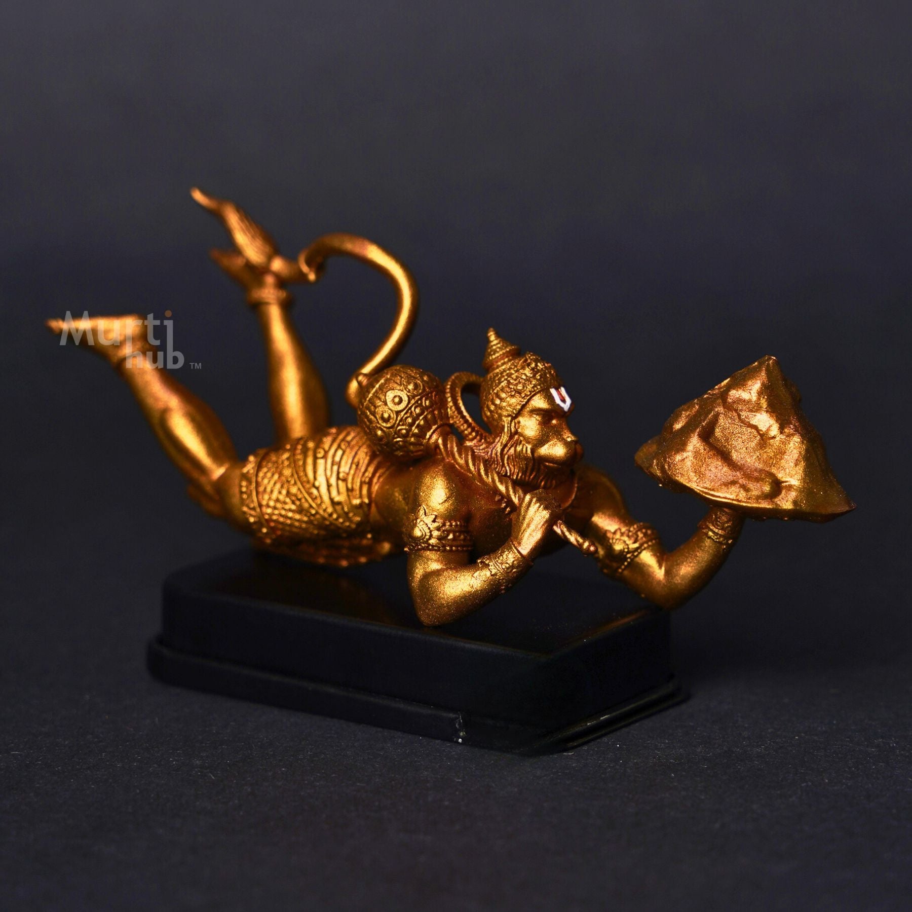 Sanjivani Hanuman in Action Antique Gold