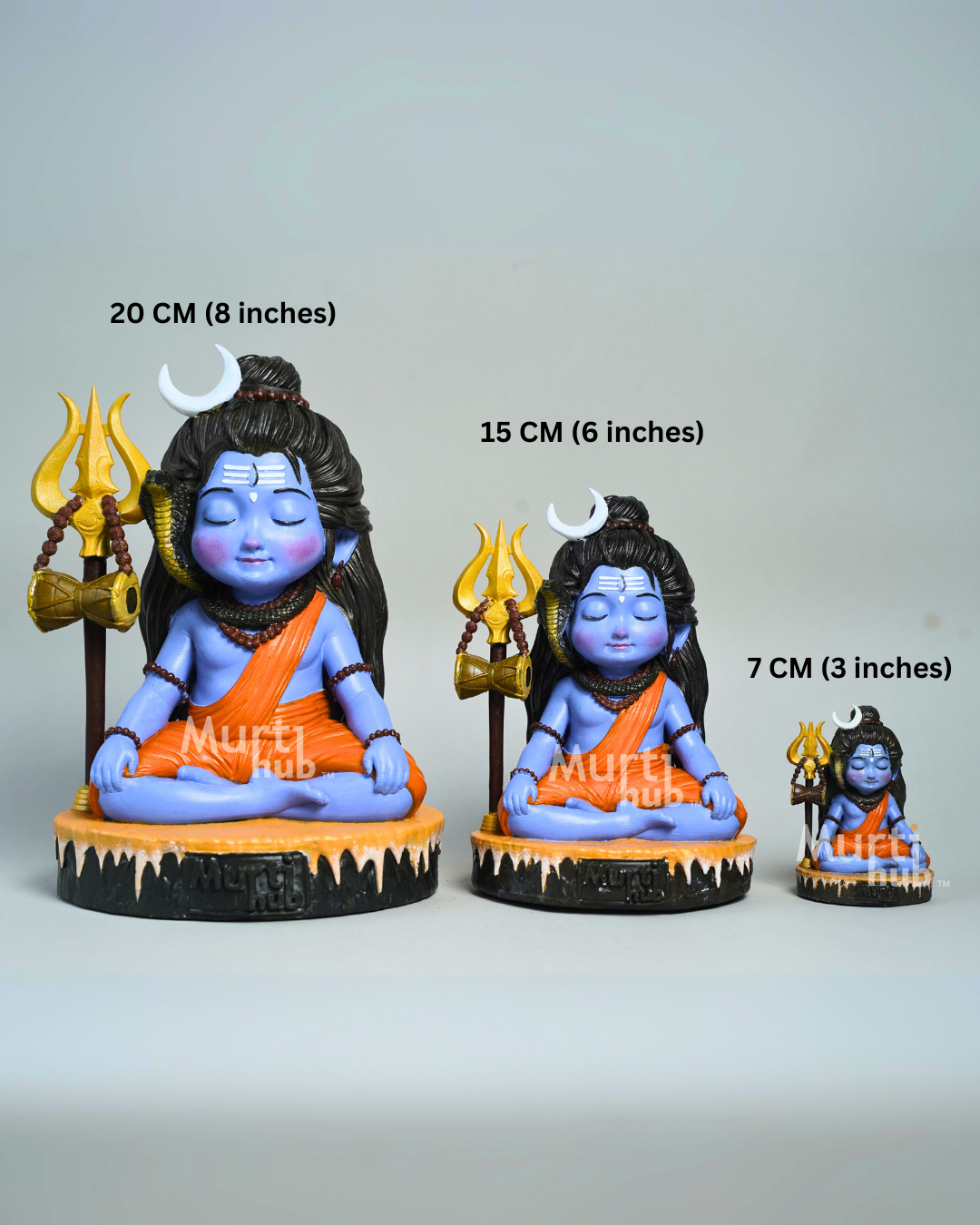 Baal Shiva Idol – The Serene Meditator Hand Painted 7 cm