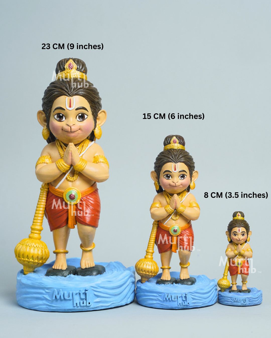 Baal Hanuman Idol– Ram Setu Delight Hand painted 8 cm