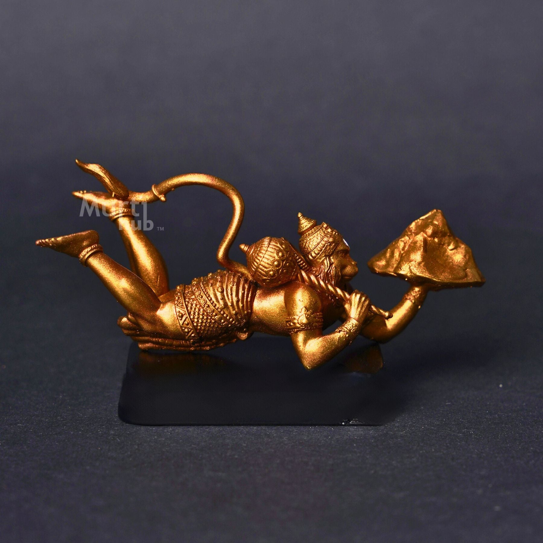 Sanjivani Hanuman in Action Antique Gold