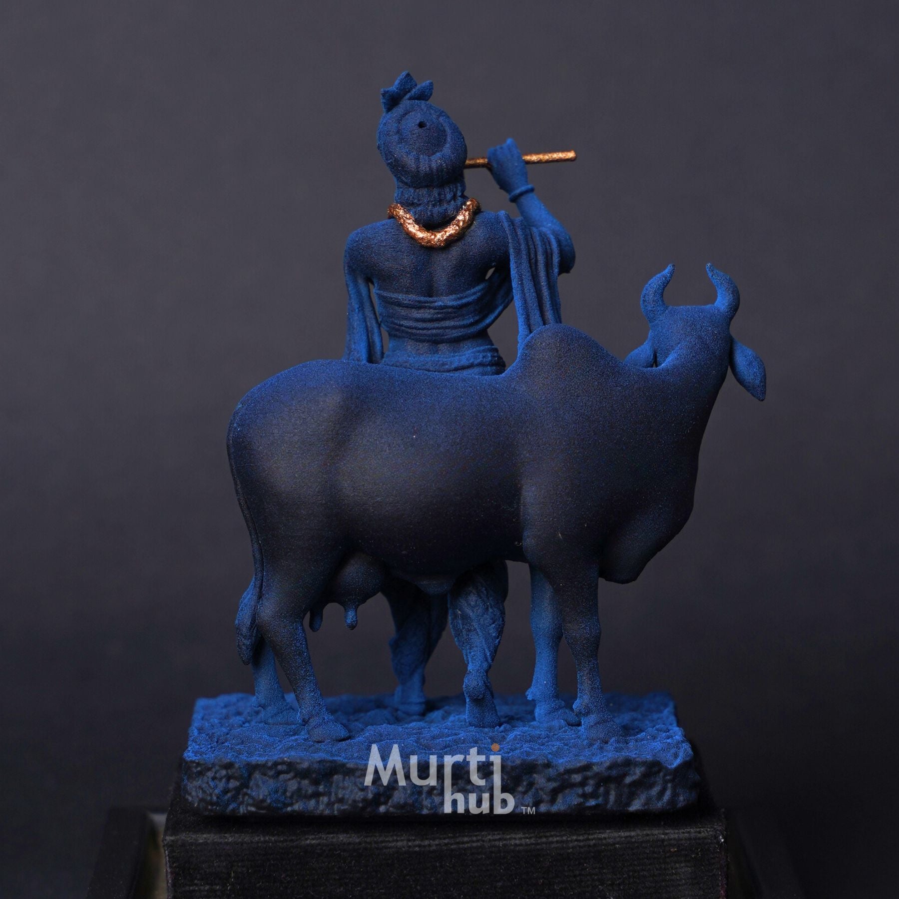 Krishna with Cow Rama Blue