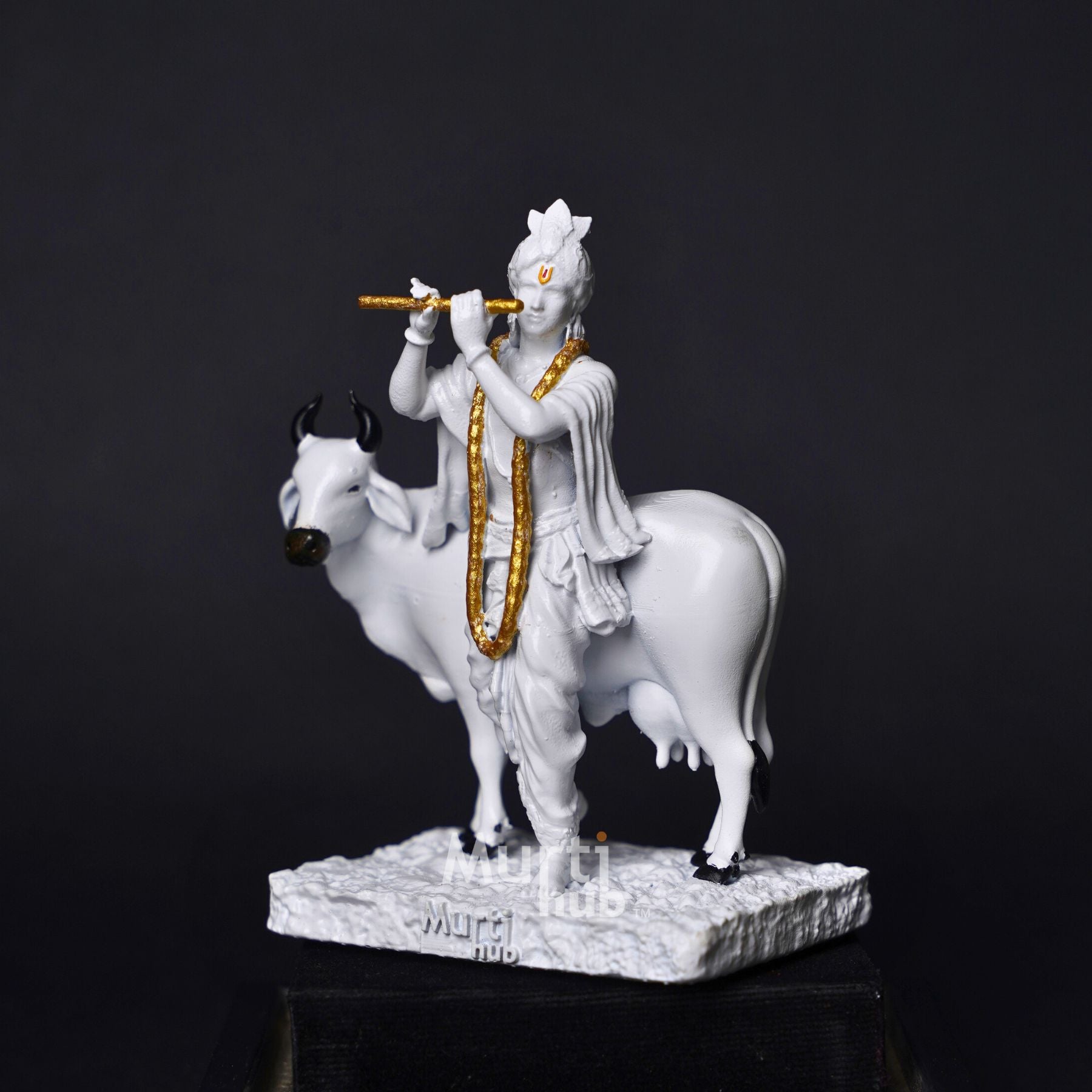 Krishna with Cow Rama Blue