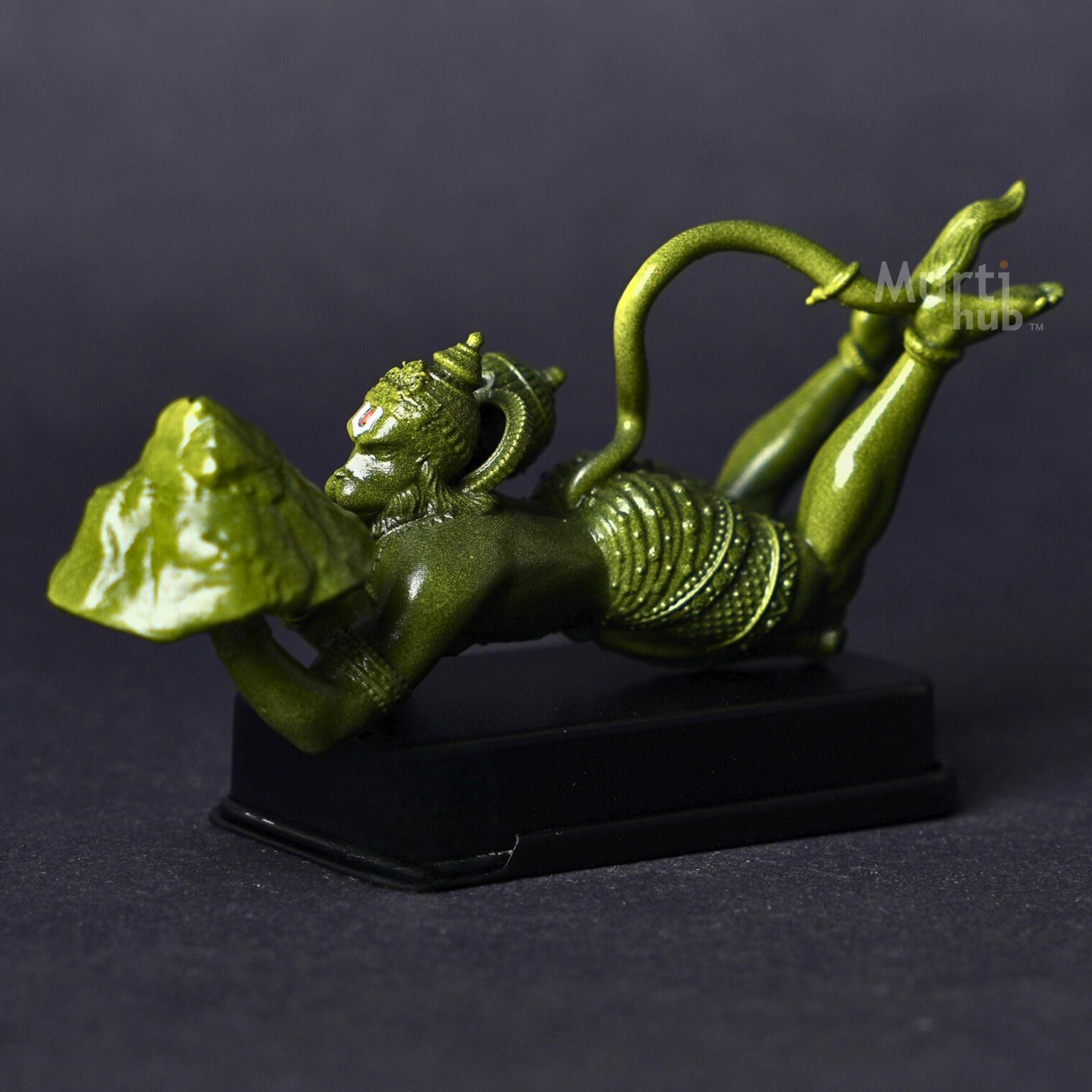 Sanjivani Hanuman in Action Antique Gold