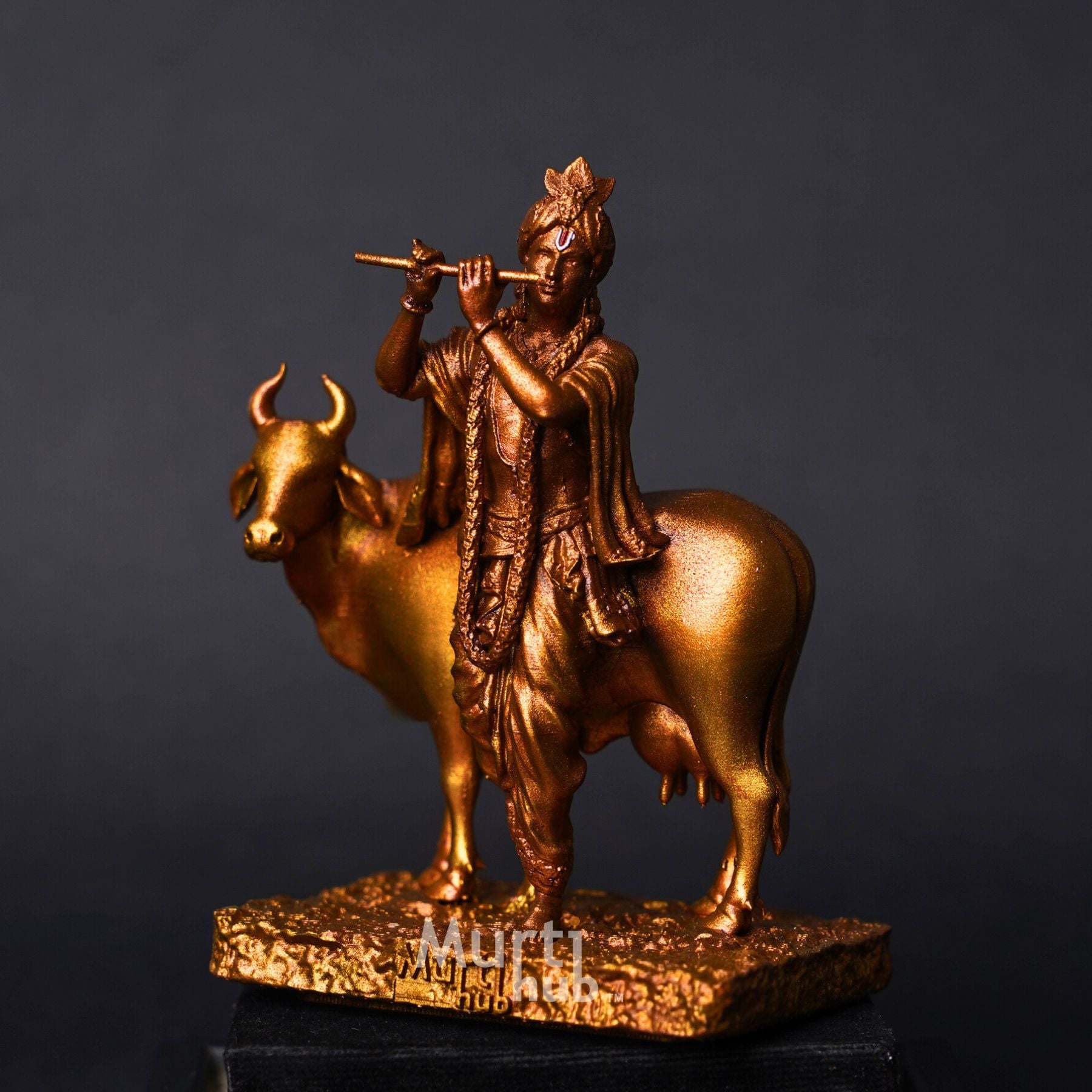 Krishna with Cow Rama Blue