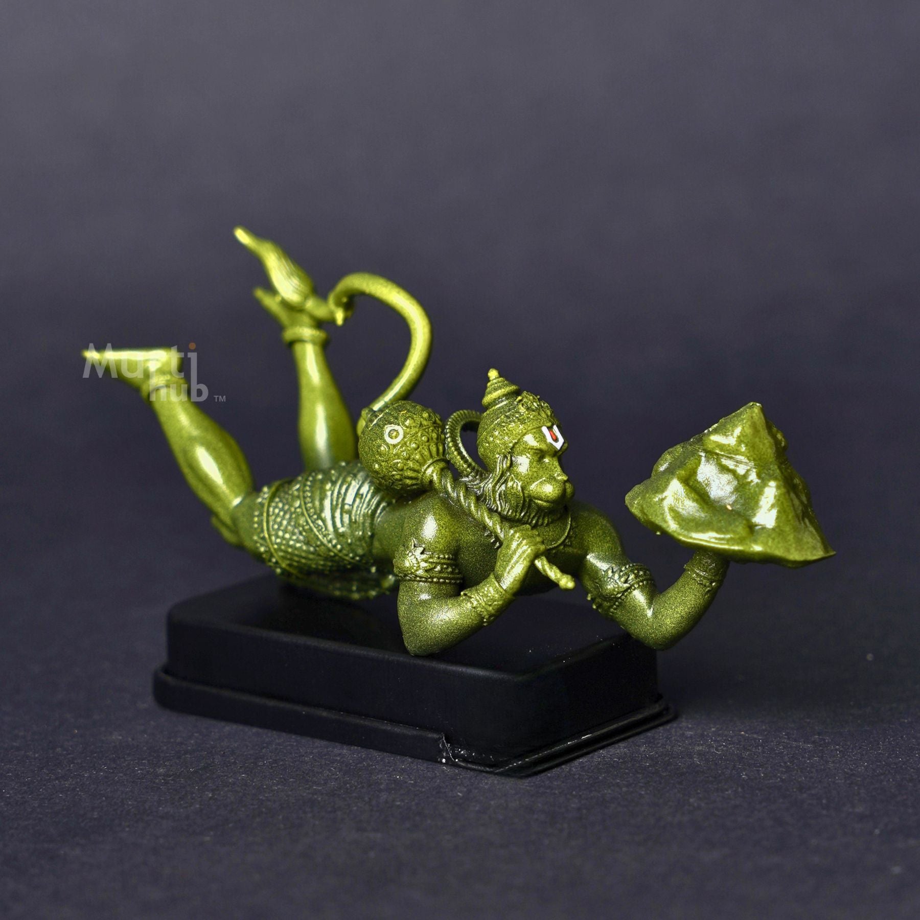 Sanjivani Hanuman in Action Antique Gold