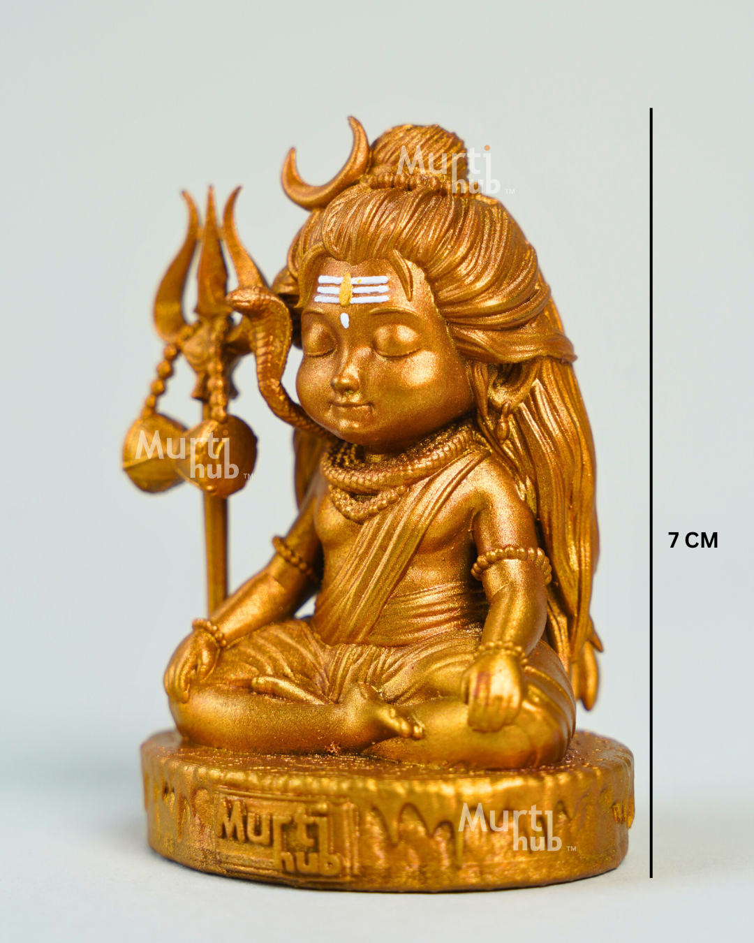 Baal Shiva Idol – The Serene Meditator Antique Gold