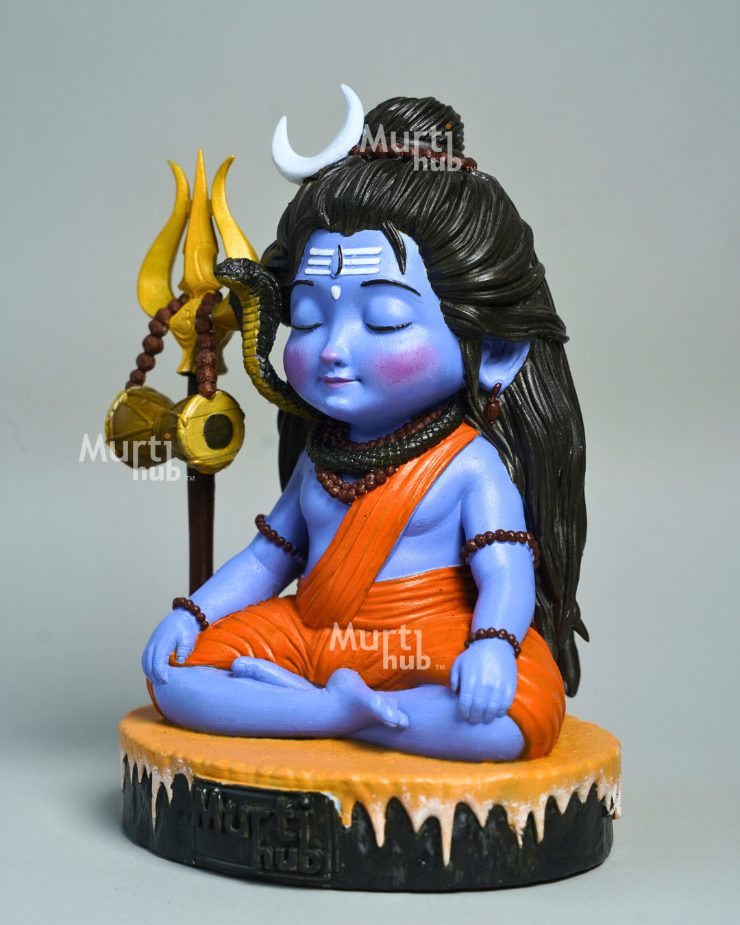 Baal Shiva Idol – The Serene Meditator Hand Painted 7 cm