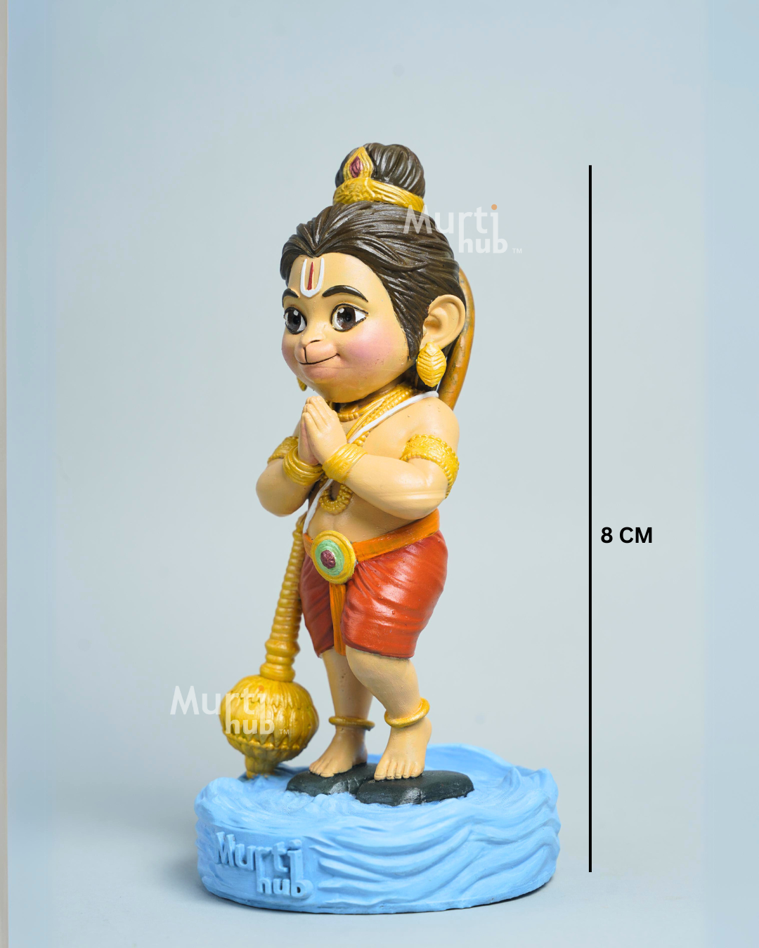 Baal Hanuman Idol– Ram Setu Delight Hand painted 8 cm