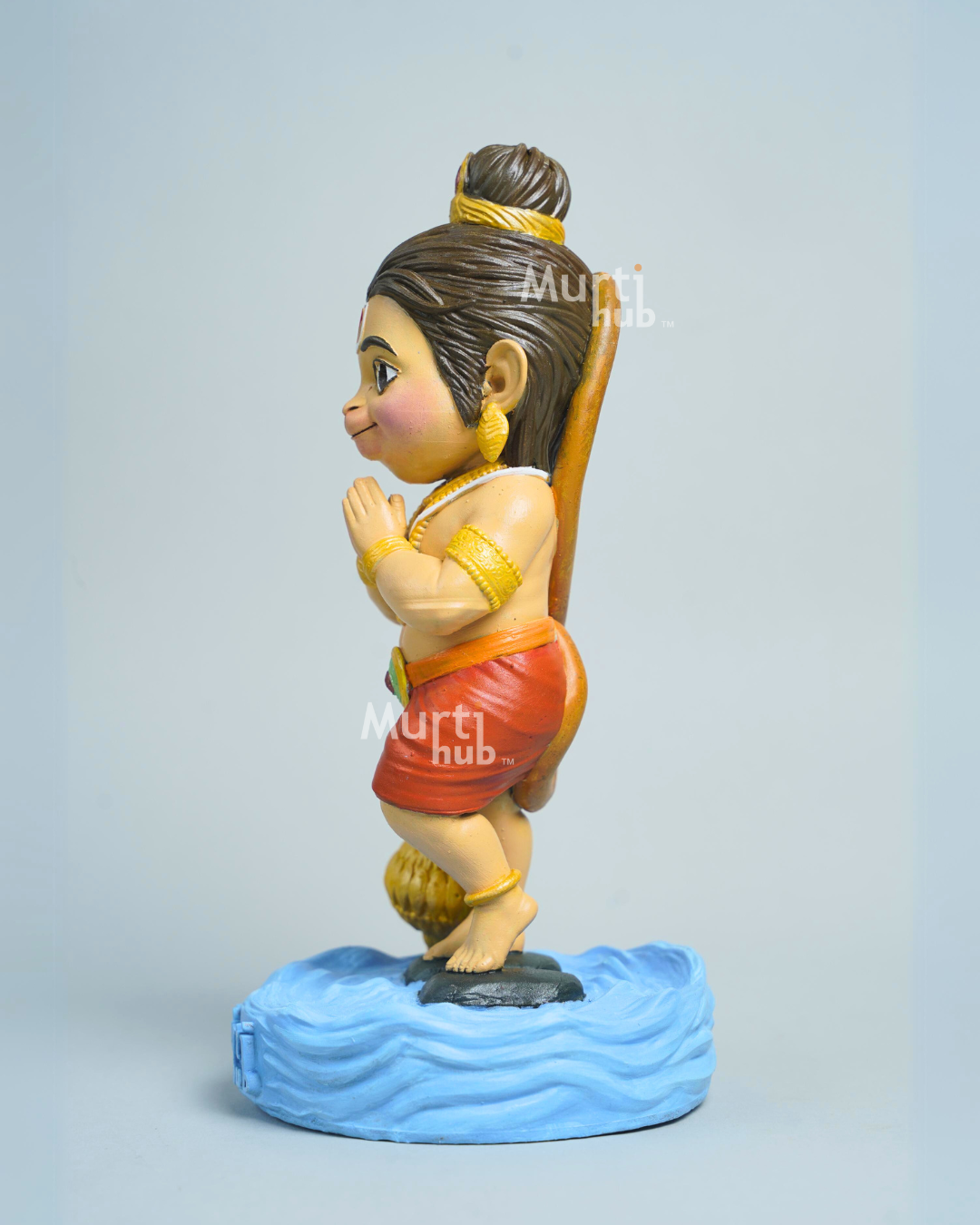 Baal Hanuman Idol– Ram Setu Delight Hand painted 8 cm