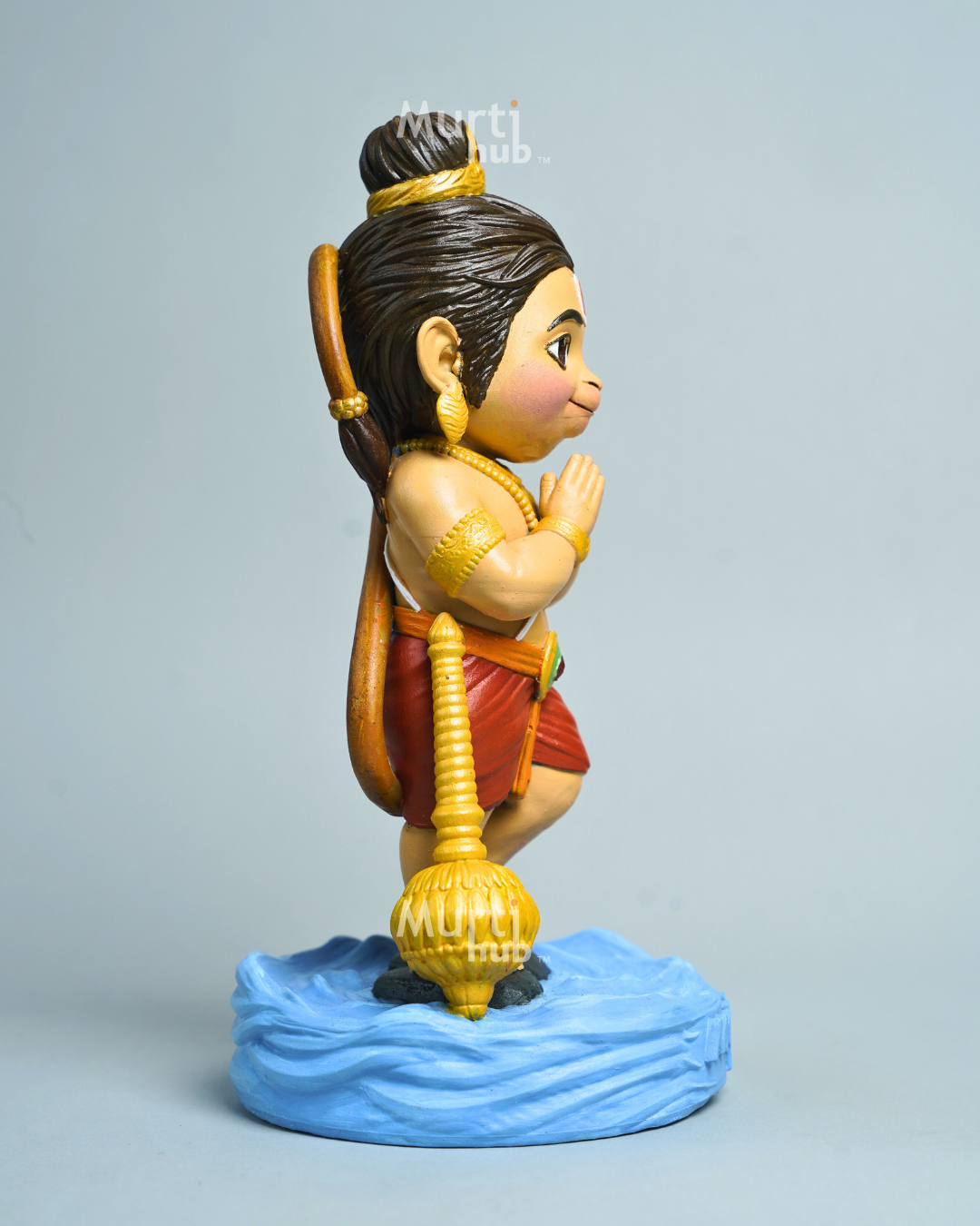 Baal Hanuman Idol– Ram Setu Delight Hand painted 8 cm