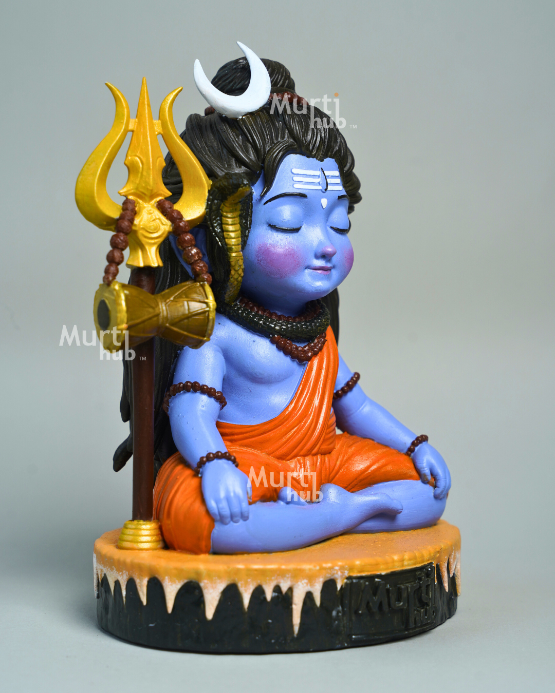 Baal Shiva Idol – The Serene Meditator Hand Painted 7 cm