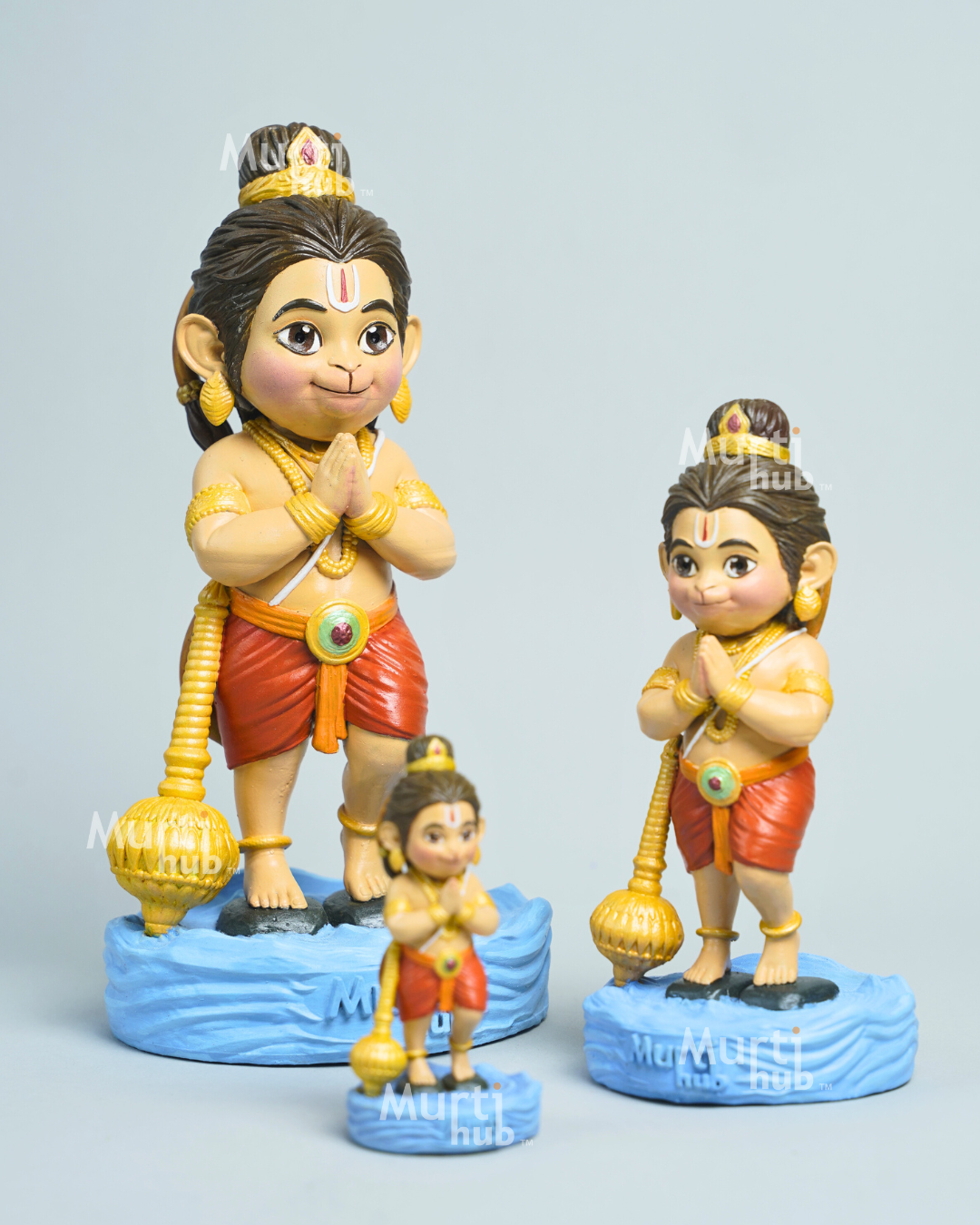 Baal Hanuman Idol– Ram Setu Delight Hand painted 8 cm