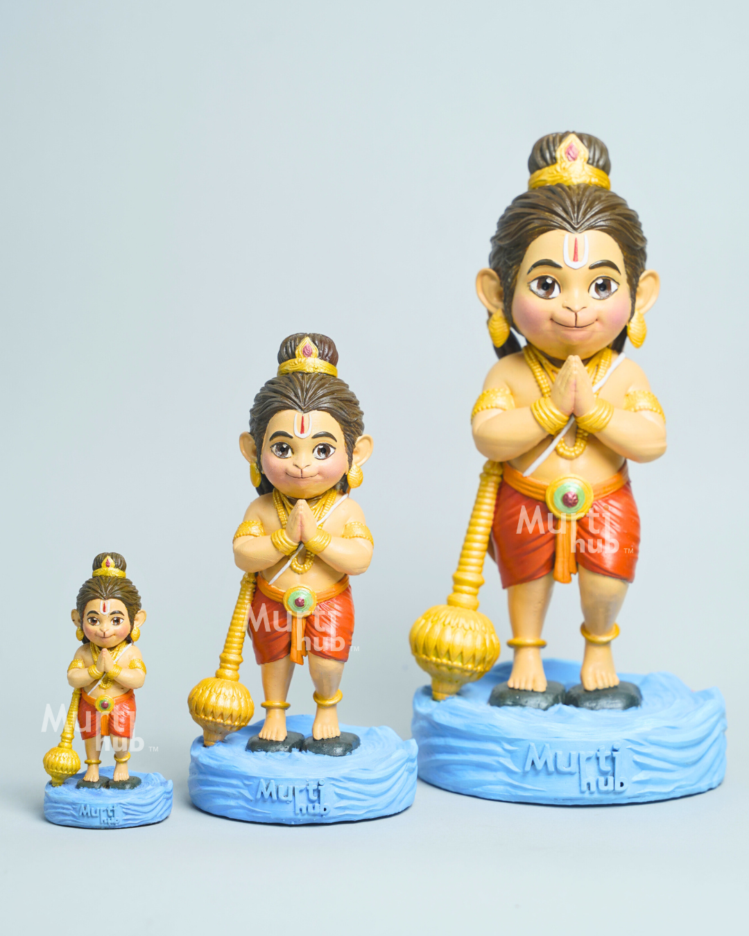 Baal Hanuman Idol– Ram Setu Delight Hand painted 8 cm